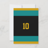 Invitation d'anniversaire de l'équipe turquoise et (Dos)