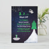Invitation d'anniversaire de l'espace (Debout devant)