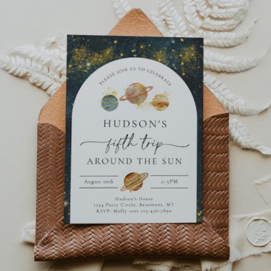 Invitation d'anniversaire de l'espace | Cinquième 