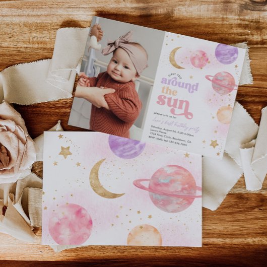 Invitation d'anniversaire de l'espace de la fille