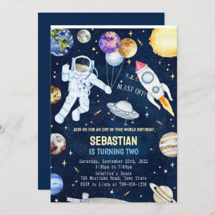 Invitation d'anniversaire de l'espace extra-atmosp