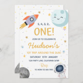 Invitation d'anniversaire de l'espace extra-atmosp (Devant / Derrière)