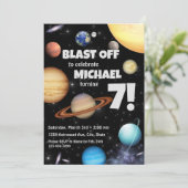 Invitation d'anniversaire de l'espace extra-atmosp (Debout devant)