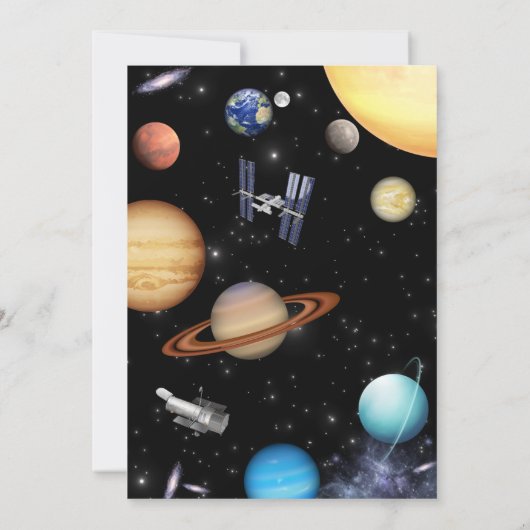 Invitation d'anniversaire de l'espace extra-atmosp (Dos)