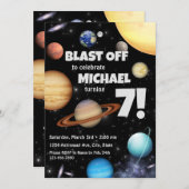 Invitation d'anniversaire de l'espace extra-atmosp (Devant / Derrière)