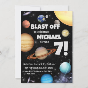 Invitation d'anniversaire de l'espace extra-atmosp