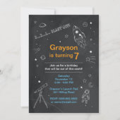 Invitation d'anniversaire de l'espace extra-atmosp (Devant)