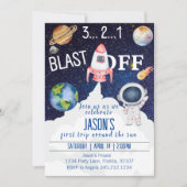 Invitation d'anniversaire de l'espace extra-atmosp (Devant)