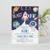 Invitation d'anniversaire de l'espace extra-atmosp (Debout devant)