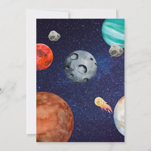 Invitation d'anniversaire de l'espace extra-atmosp (Dos)