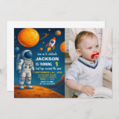 Invitation d'anniversaire de l'espace extra-atmosp (Devant / Derrière)