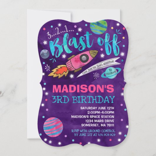 Invitation d'anniversaire de l'espace Partie spati (Devant)