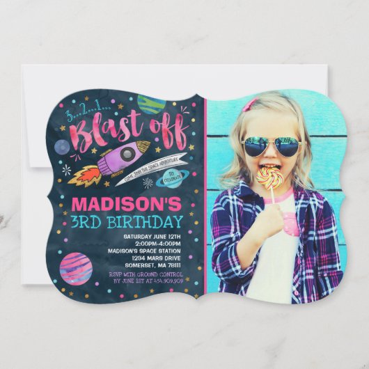 Invitation d'anniversaire de l'espace Partie spati (Devant)