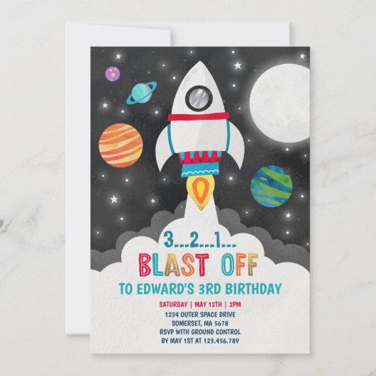 Invitation d'anniversaire de l'espace Partie spati (Devant)