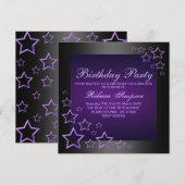 Invitation d'anniversaire de l'étoile violette (Devant / Derrière)