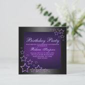 Invitation d'anniversaire de l'étoile violette (Debout devant)
