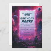Invitation d'anniversaire de l'Explorateur Galacti (Devant / Derrière)