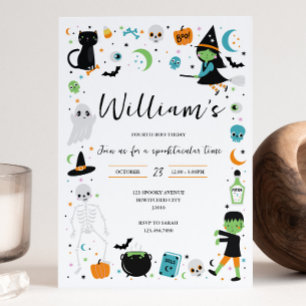 Invitation d'anniversaire de l'Halloween bleu