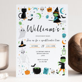 Invitation d'anniversaire de l'Halloween bleu