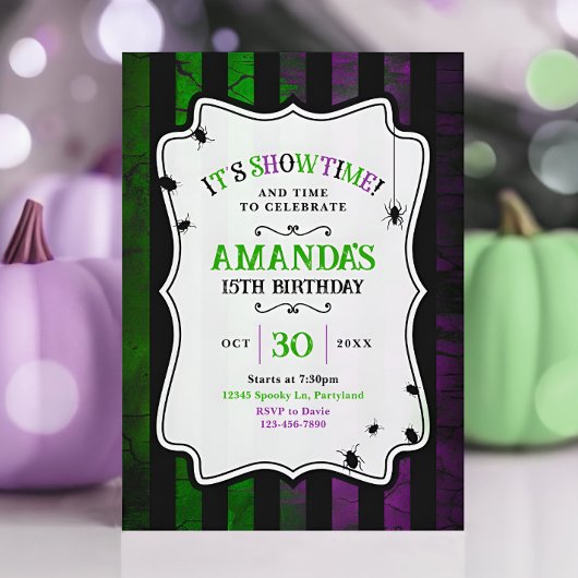 Invitation d'anniversaire de l'Halloween du scarab