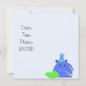 Invitation d'anniversaire de l'hippopotame de la j (Dos)