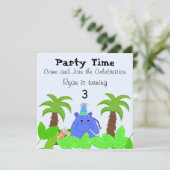 Invitation d'anniversaire de l'hippopotame de la j (Debout devant)
