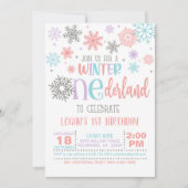 Invitation d'anniversaire de l'hiver ONE derland - (Devant)