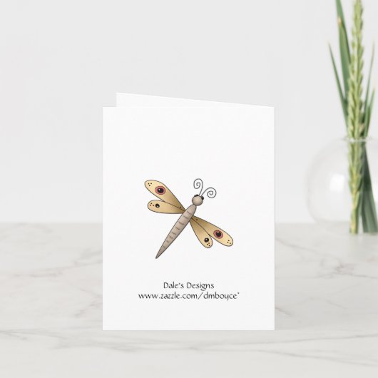 Invitation d'anniversaire de libellule (Dos)