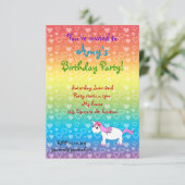Invitation d'anniversaire de licorne (Debout devant)