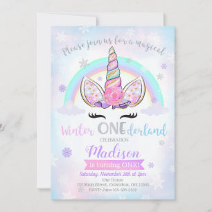 Invitation d'anniversaire de licorne d'ONEderland