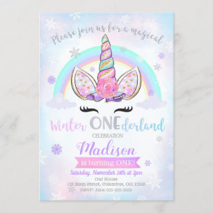 Invitation d'anniversaire de licorne d'ONEderland