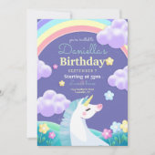 Invitation d'anniversaire de licorne, Fête de lico (Devant)