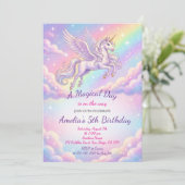 Invitation d'anniversaire de licorne Fête de licor (Debout devant)
