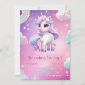 Invitation d'anniversaire de licorne Invitation Ma (Devant)