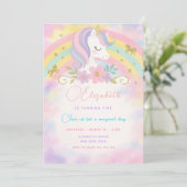 Invitation d'anniversaire de licorne magique (Debout devant)