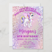 Invitation d'anniversaire de licorne magique (Devant)