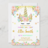Invitation d'anniversaire de licorne MAGIQUE (Devant)