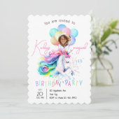 Invitation d'anniversaire de licorne magique (Debout devant)