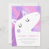 Invitation d'anniversaire de licorne moderne (Devant)