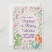 Invitation d'anniversaire de licorne mythique (Devant)