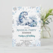 Invitation d'anniversaire de licorne princesse des (Debout devant)