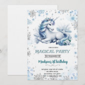 Invitation d'anniversaire de licorne princesse des (Devant / Derrière)