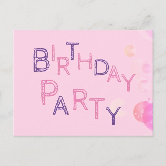 Invitation d'anniversaire de licorne rose mignonne (Devant)