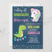 Invitation d'anniversaire de licornes et de (Devant)