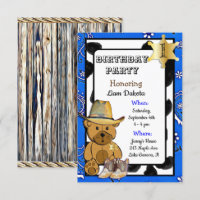 Invitation d'anniversaire de Lil' Sheriff Teddy Be