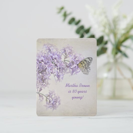 Invitation d'anniversaire de Lilac (Debout devant)