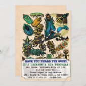 Invitation d'anniversaire de l'insecte des bogues (Devant / Derrière)