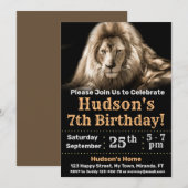 Invitation d'anniversaire de lion (Devant / Derrière)