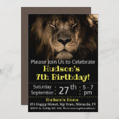 Invitation d'anniversaire de lion (Devant / Derrière)