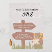 Invitation d'anniversaire de Little Bear (Devant / Derrière)